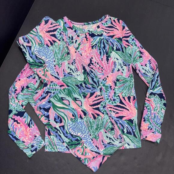 Lilly Pulitzer Seahorse Mermaid Nautical Print Kids PJs Sammie Set Pajamas Sz 8 - Picture 1 of 15